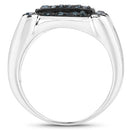0.81 Carat Genuine Blue Diamond .925 Sterling Silver Ring-5