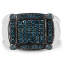 0.81 Carat Genuine Blue Diamond .925 Sterling Silver Ring-6