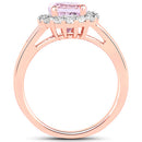 2.25 Carat Genuine Kunzite and White Topaz .925 Sterling Silver Ring-5