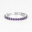 0.78 Carat Genuine Amethyst .925 Sterling Silver Ring-7