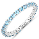 0.94 Carat Genuine Swiss Blue Topaz .925 Sterling Silver Ring-5