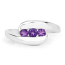 0.54 Carat Genuine Amethyst .925 Sterling Silver Ring-7