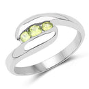 0.56 Carat Genuine Peridot .925 Sterling Silver Ring-5