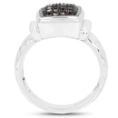 0.22 Carat Genuine Champagne Diamond .925 Sterling Silver Ring-5