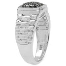 0.22 Carat Genuine Black Diamond .925 Sterling Silver Ring-5