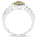 0.25 Carat Genuine Yellow Diamond .925 Sterling Silver Ring-5