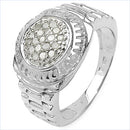 0.20 Carat Genuine White Diamond .925 Sterling Silver Ring-5