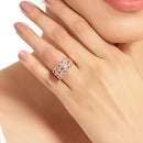 14K Rose Gold Plated 3.30 Carat Genuine Morganite .925 Sterling Silver Ring-9
