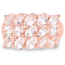 18K Rose Gold Plated 3.30 Carat Genuine Morganite .925 Sterling Silver Ring-7