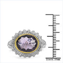 Two Tone Plated 4.36 Carat Genuine Amethyst & White Topaz .925 Sterling Silver Ring-6