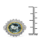 Two Tone Plated 5.01 Carat Genuine Blue Topaz & White Topaz .925 Sterling Silver Ring-6