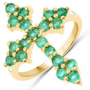 1.33 Carat Genuine Zambian Emerald .925 Sterling Silver Ring-2