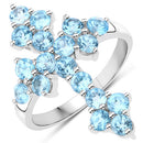 2.16 Carat Genuine Swiss Blue Topaz .925 Sterling Silver Ring-2