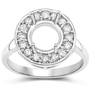 0.48 Carat Genuine White Diamond 14K White Gold Semi Mount Ring - holds 8.00mm Round Gemstone-6