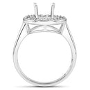 0.48 Carat Genuine White Diamond 14K White Gold Semi Mount Ring - holds 8.00mm Round Gemstone-7