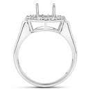0.48 Carat Genuine White Diamond 14K White Gold Semi Mount Ring - holds 8.00mm Round Gemstone-7