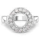 0.48 Carat Genuine White Diamond 14K White Gold Semi Mount Ring - holds 8.00mm Round Gemstone-8