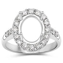 0.60 Carat Genuine White Diamond 14K White Gold Semi Mount Ring - holds 10x8mm Oval Gemstone-6