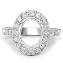 0.60 Carat Genuine White Diamond 14K White Gold Semi Mount Ring - holds 10x8mm Oval Gemstone-8