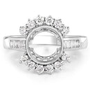 0.58 Carat Genuine White Diamond 14K White Gold Semi Mount Ring - holds 9.00mm Round Gemstone-8