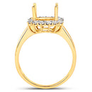 0.58 Carat Genuine White Diamond 14K Yellow Gold Semi Mount Ring - holds 9.00mm Round Gemstone-7