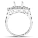 0.73 Carat Genuine White Diamond 14K White Gold Semi Mount Ring - holds 8x8mm Cushion Gemstone-7