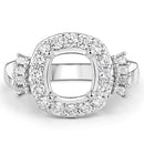 0.73 Carat Genuine White Diamond 14K White Gold Semi Mount Ring - holds 8x8mm Cushion Gemstone-8