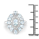 1.89 Carat Genuine Aquamarine and White Topaz .925 Sterling Silver Ring-6