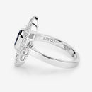 1.32 Carat Genuine London Blue Topaz and White Topaz .925 Sterling Silver Ring-12