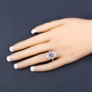 1.17 Carat Genuine Tanzanite and White Topaz .925 Sterling Silver Ring-9