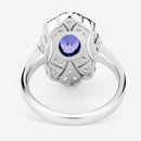 1.17 Carat Genuine Tanzanite and White Topaz .925 Sterling Silver Ring-12
