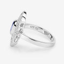 1.17 Carat Genuine Tanzanite and White Topaz .925 Sterling Silver Ring-13