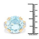 14K Yellow Gold Plated 12.98 Carat Genuine Blue Topaz and White Topaz .925 Sterling Silver Ring-7