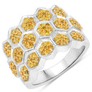 0.75 Carat Genuine Yellow Diamond .925 Sterling Silver Ring-2
