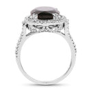 5.80 Carat Genuine Smoky Quartz & White Topaz .925 Sterling Silver Ring-5