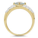 14K Yellow Gold Plated 1.70 Carat Genuine Blue Topaz .925 Sterling Silver Ring-5