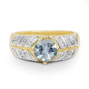 14K Yellow Gold Plated 1.70 Carat Genuine Blue Topaz .925 Sterling Silver Ring-6