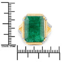 9.96 Carat Dyed Emerald and White Topaz .925 Sterling Silver Ring-7