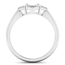 0.20 Carat Genuine White Diamond 14K White Gold Semi Mount Ring - holds 8x6mm Oval Gemstone-6
