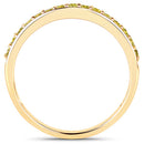 0.32 Carat Genuine Yellow Diamond 14K Yellow Gold Ring (I1-I2)-6