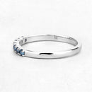 0.22 Carat Genuine Blue Diamond 14K White Gold Ring (I1-I2)-10