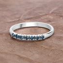 0.22 Carat Genuine Blue Diamond 14K White Gold Ring (I1-I2)-13