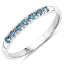0.22 Carat Genuine Blue Diamond 14K White Gold Ring (I1-I2)-5