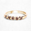0.19 Carat Genuine Champagne Diamond 14K Yellow Gold Ring (I1-I2)-8