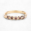 0.19 Carat Genuine Champagne Diamond 14K Yellow Gold Ring (I1-I2)-9