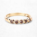 0.19 Carat Genuine Champagne Diamond 14K Yellow Gold Ring (I1-I2)-12