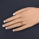 0.19 Carat Genuine Champagne Diamond 14K Yellow Gold Ring (I1-I2)-14