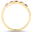 0.19 Carat Genuine Champagne Diamond 14K Yellow Gold Ring (I1-I2)-6