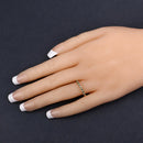 0.16 Carat Genuine Green Diamond 14K Yellow Gold Ring (I1-I2)-14
