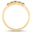 0.46 Carat Genuine Yellow Diamond 14K Yellow Gold Ring (I1-I2)-6